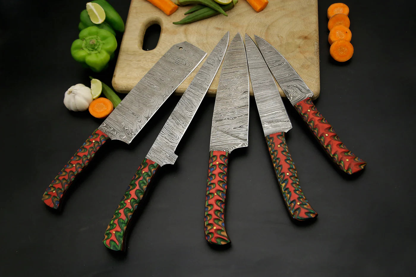 Custom Handmade Chef Set Damascus Steel