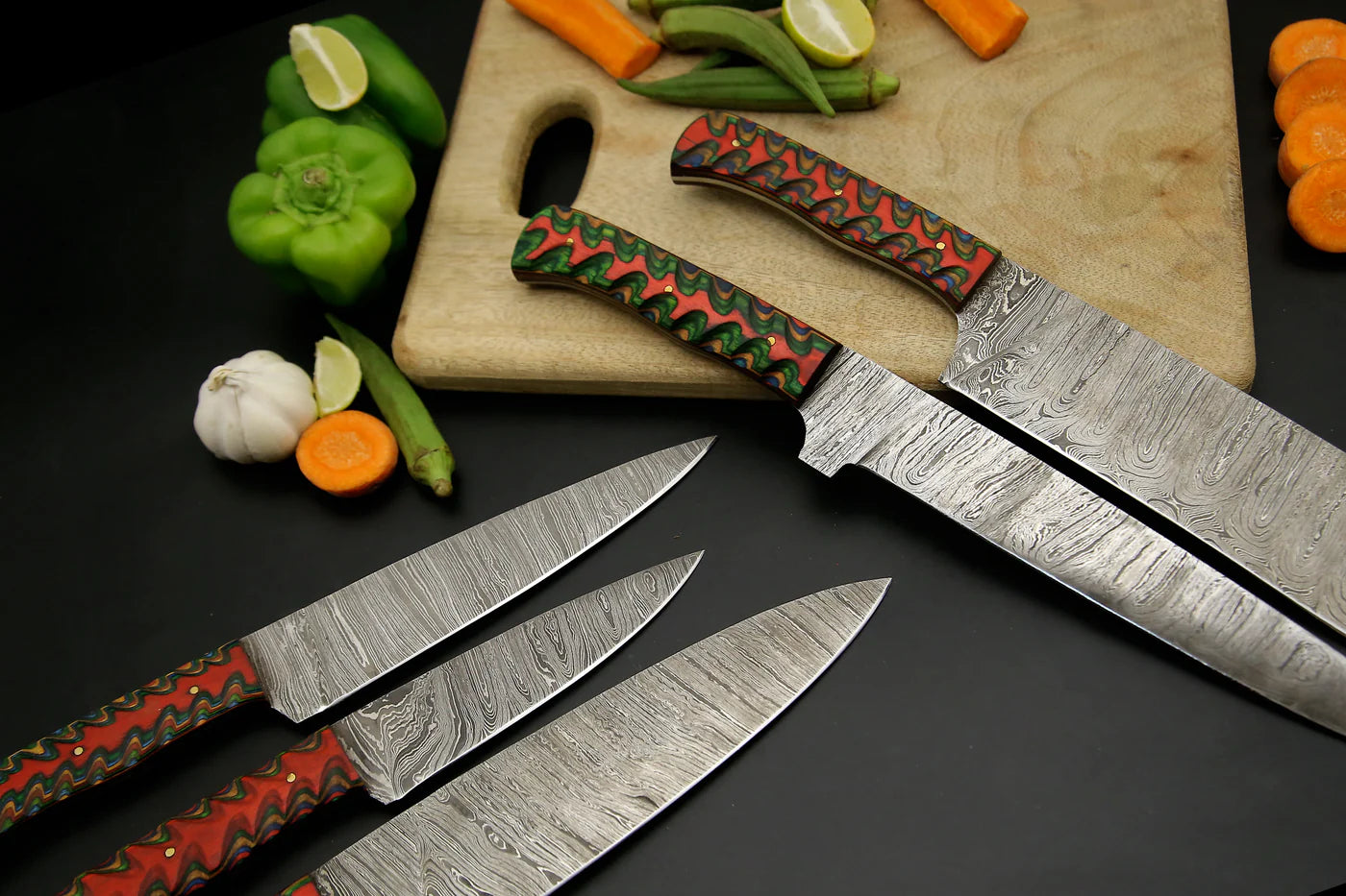 Custom Handmade Chef Set Damascus Steel