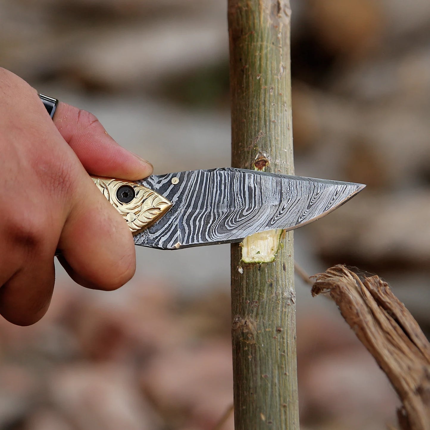 Handmade Damascus steel Personalized Pocket Knife