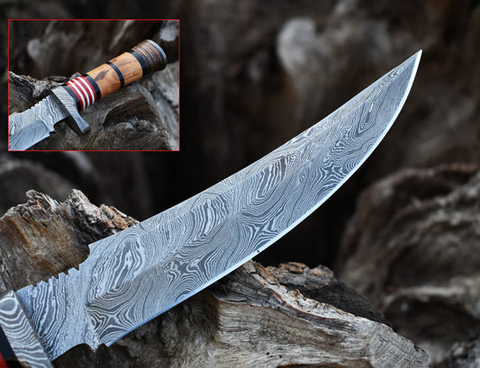 Hunting Knife Damascus Steel Bowie Knife