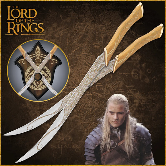 Authentic LOTRs Legolas Fighting Knives Handcrafted Elven Replica Collectible