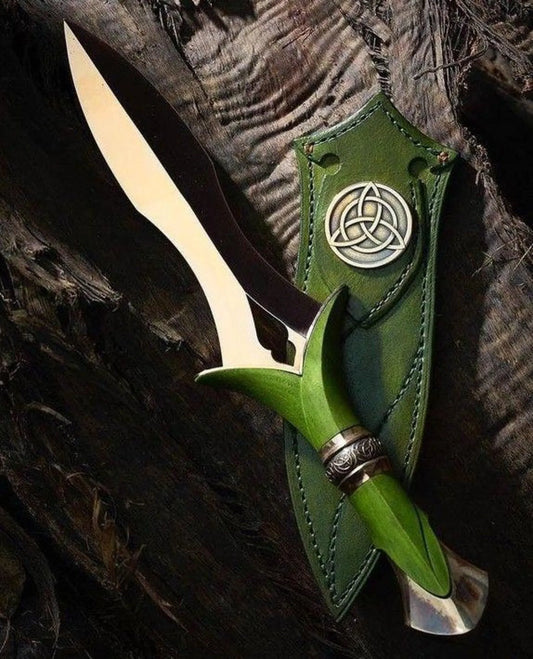 Handmade Dagger Knife Green Handle